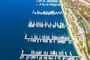 ADA webinar, Aerial view of yachts in marina